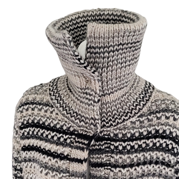 Elsamanda Wool Blend Made In Italy Knitting Gray Stripe Long Cardigan. S… - Picture 6 of 16